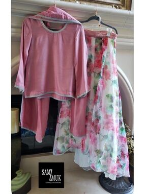 Pink Floral Kids Matching Maxi Set